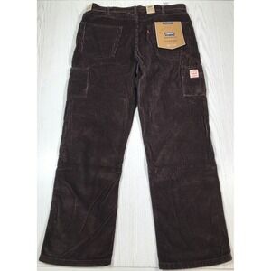 Levi's 568 Carpenter Pants Mens 38x34 Brown Corduroy Loose Straight Workwear New